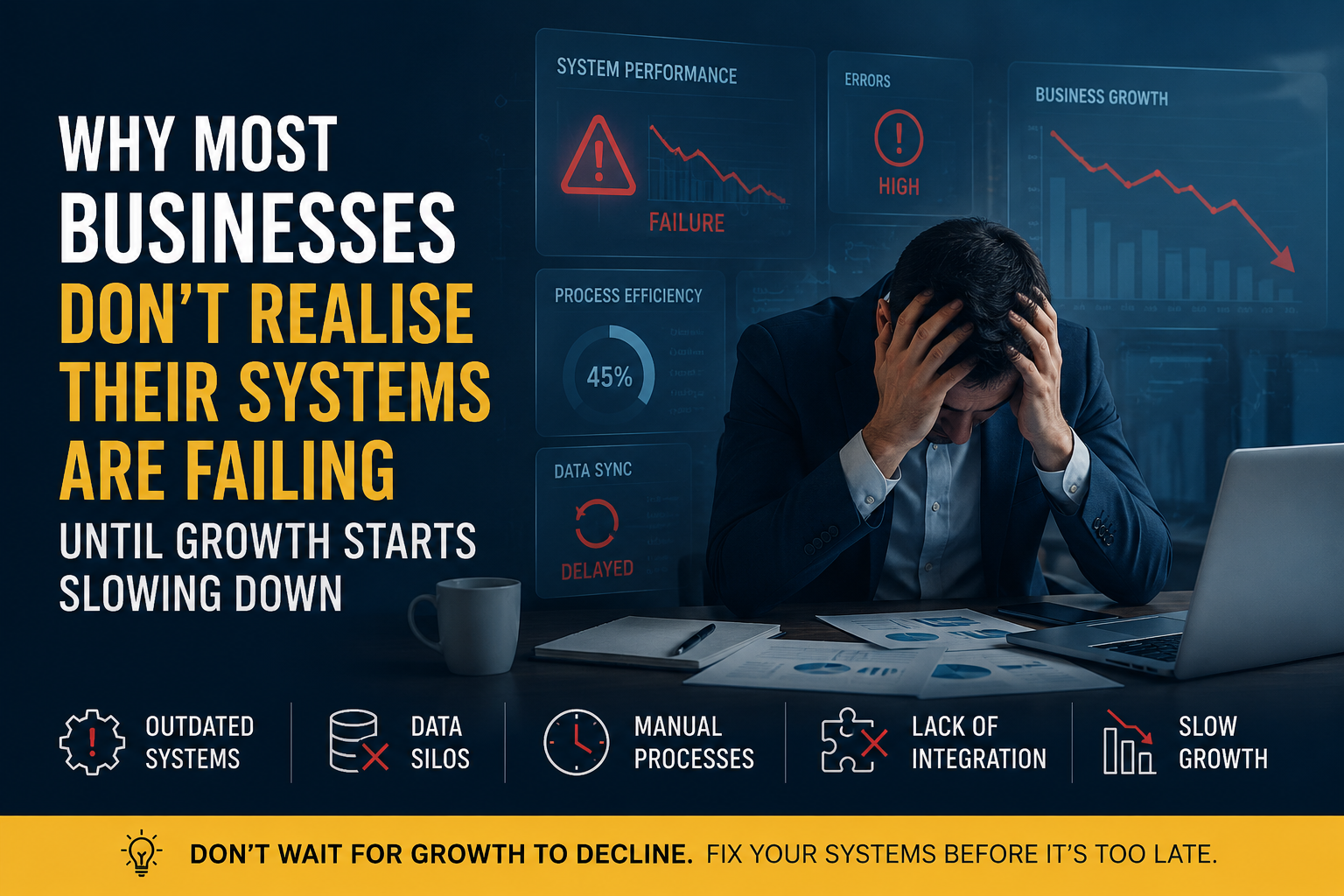 Why Most Businesses Don’t Realise Their Systems Are Failing Until Growth Starts Slowing Down